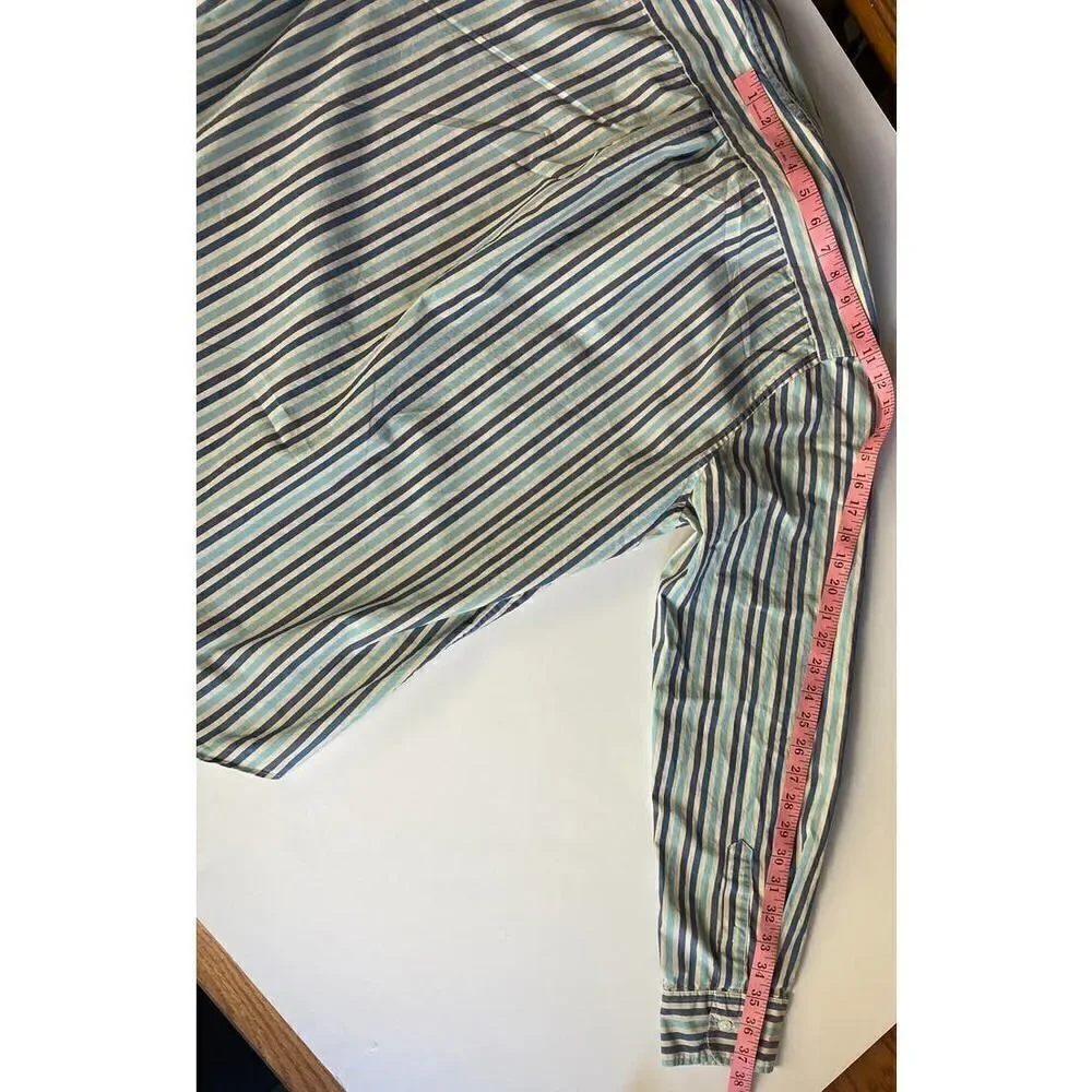 J. Crew Button Down Organic Cotton Shirt Stripes - Size XL